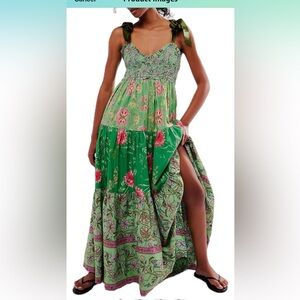 Floral Green Maxi Dress